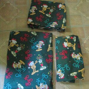 Garfield Christmas Fabric Lot of 3 Pieces  HO HO HO